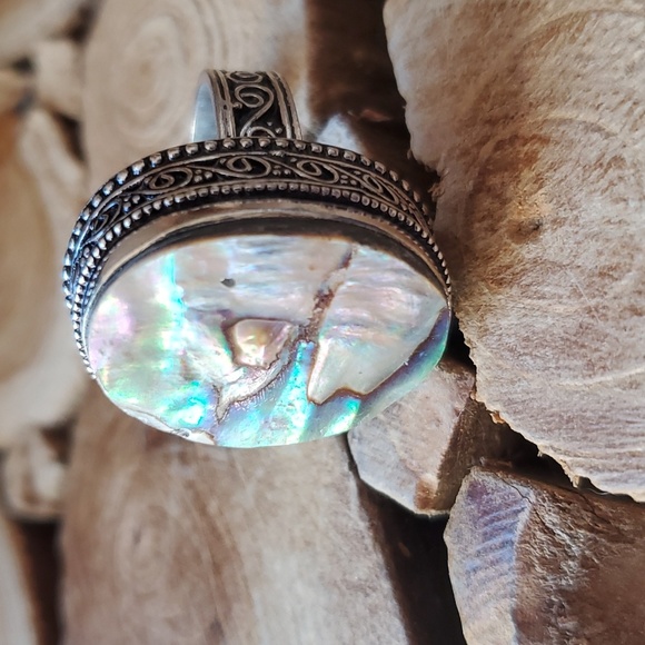 New Abalone Shell 925 Silver Ring. - Picture 2 of 12